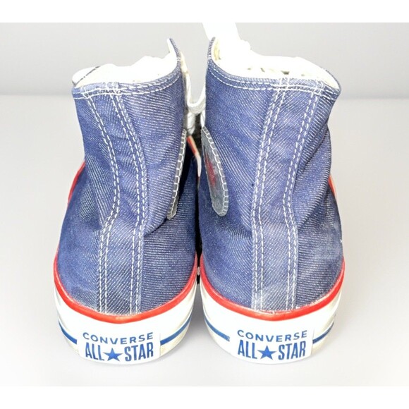 Converse Chuck Taylor Sz 6 Men / 8 Women Blue Denim Heart Love All Stars Hi Top - Picture 4 of 12